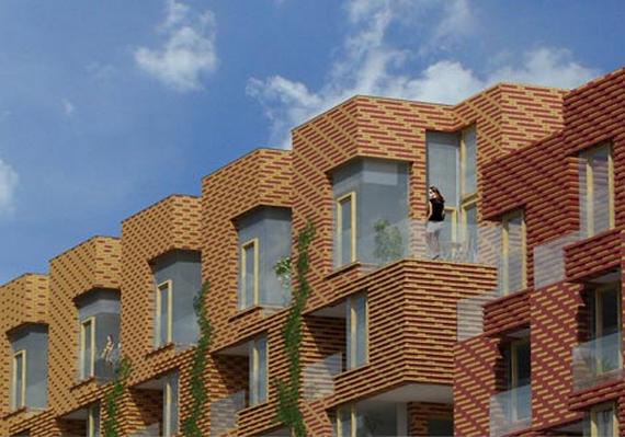Nietypowa elewacja inwestyji budowlanej - Corte Verona