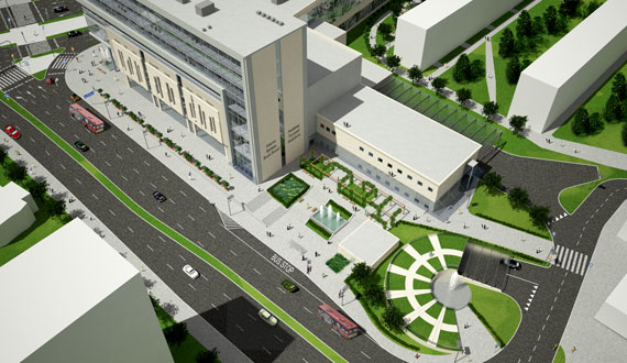Plan inwestycji budowlanej w Elblągu - Galeria Porto 55
